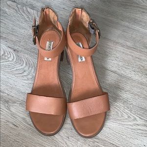 Steve Madden Brown Block Heel Ankle Strap Sandal